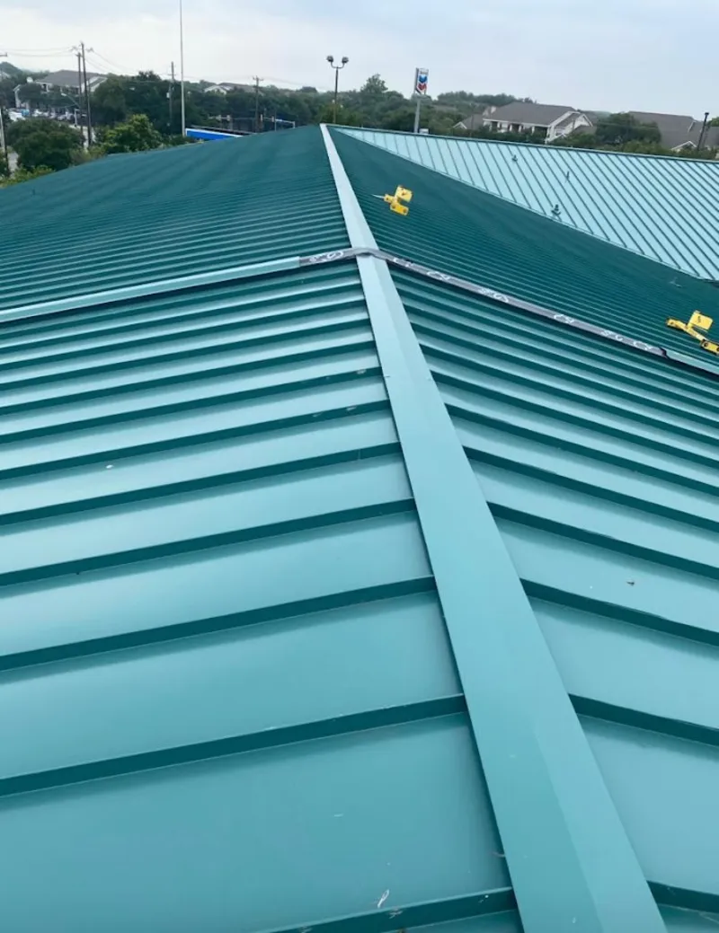 Green commercial metal roof ridge and valley for Metal Roof Repair in Joppatowne